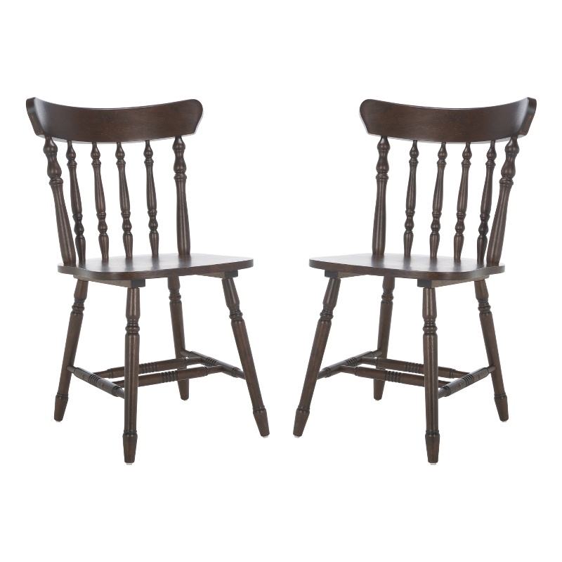 Safavieh Coralyn Wood Dining Chairs in Dark Walnut