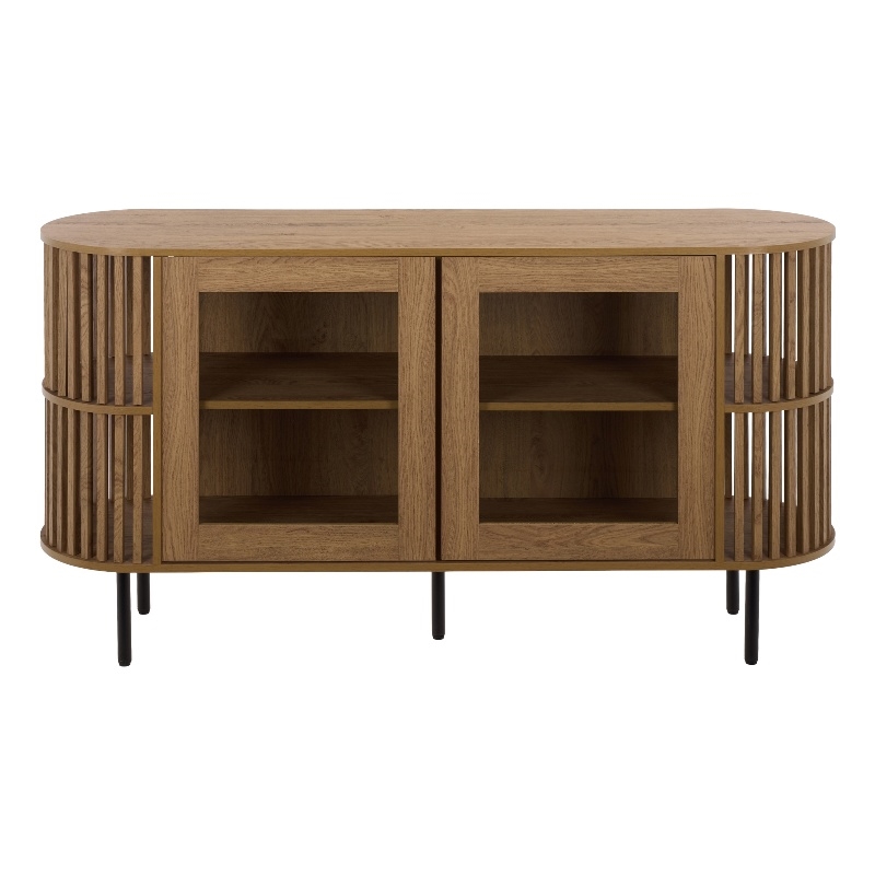 Safavieh Kiyoshi 2 Door Wood and Iron Sideboard  in Oak / Black