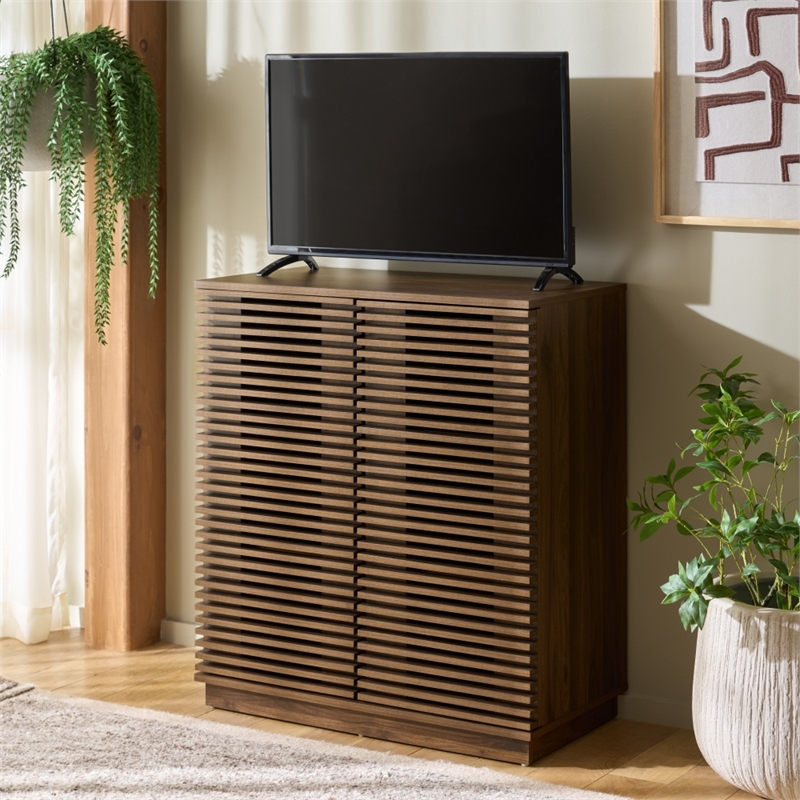 Safavieh Moroto 2 Door Wood Sideboard in Walnut