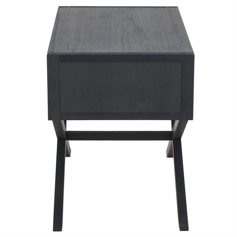 Safavieh Large Sadie 1 Drawer Metal and Wood Nightstand  in Navy