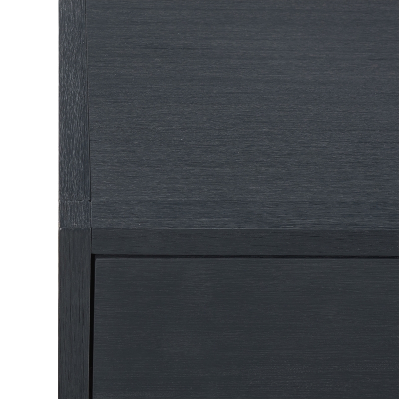 Safavieh Large Sadie 1 Drawer Metal and Wood Nightstand  in Navy