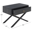 Safavieh Large Sadie 1 Drawer Metal and Wood Nightstand  in Navy