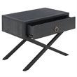 Safavieh Large Sadie 1 Drawer Metal and Wood Nightstand  in Navy