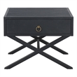 Safavieh Large Sadie 1 Drawer Metal and Wood Nightstand  in Navy