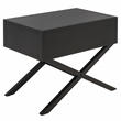 Safavieh Large Sadie 1 Drawer Metal and Wood Nightstand  in Black