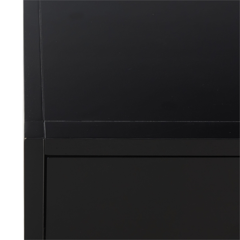 Safavieh Large Sadie 1 Drawer Metal and Wood Nightstand  in Black