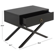 Safavieh Large Sadie 1 Drawer Metal and Wood Nightstand  in Black