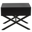 Safavieh Large Sadie 1 Drawer Metal and Wood Nightstand  in Black