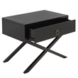 Safavieh Large Sadie 1 Drawer Metal and Wood Nightstand  in Black