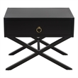 Safavieh Large Sadie 1 Drawer Metal and Wood Nightstand  in Black