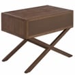 Safavieh Large Sadie 1 Drawer Metal and Wood Nightstand  in Chocolate