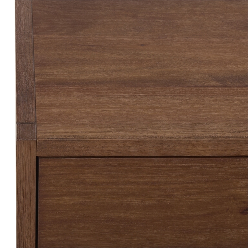 Safavieh Large Sadie 1 Drawer Metal and Wood Nightstand  in Chocolate