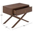 Safavieh Large Sadie 1 Drawer Metal and Wood Nightstand  in Chocolate