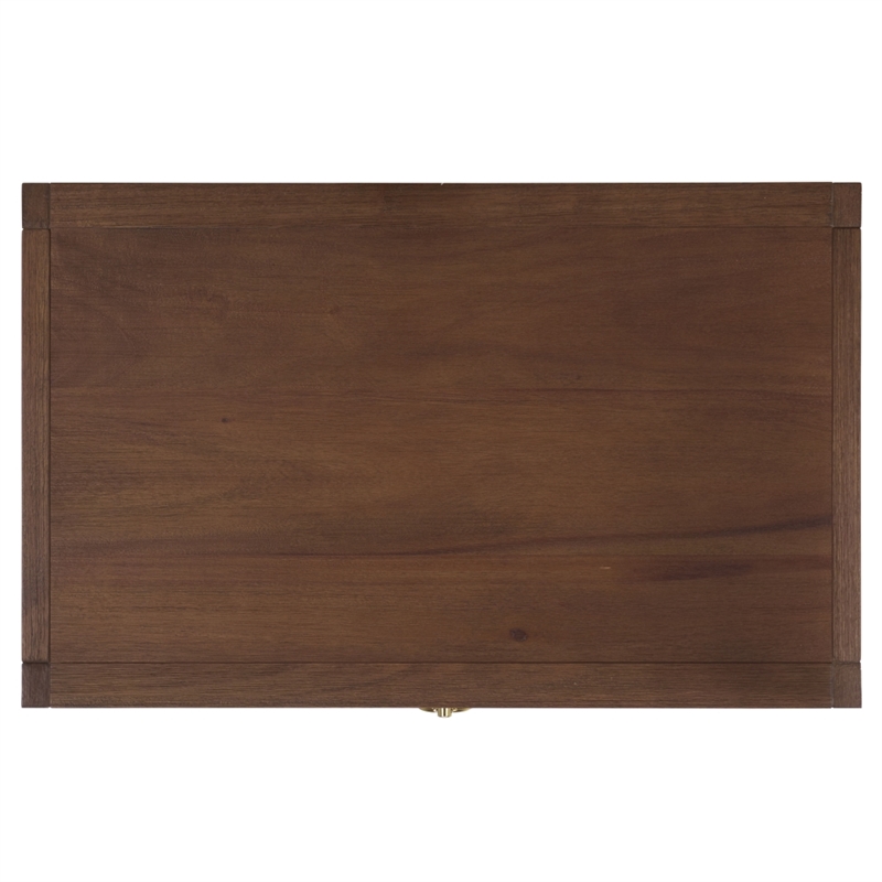 Safavieh Large Sadie 1 Drawer Metal and Wood Nightstand  in Chocolate