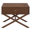 Safavieh Large Sadie 1 Drawer Metal and Wood Nightstand  in Chocolate