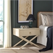 Safavieh Large Sadie 1 Drawer Metal and Wood Nightstand  in White