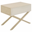 Safavieh Large Sadie 1 Drawer Metal and Wood Nightstand  in White