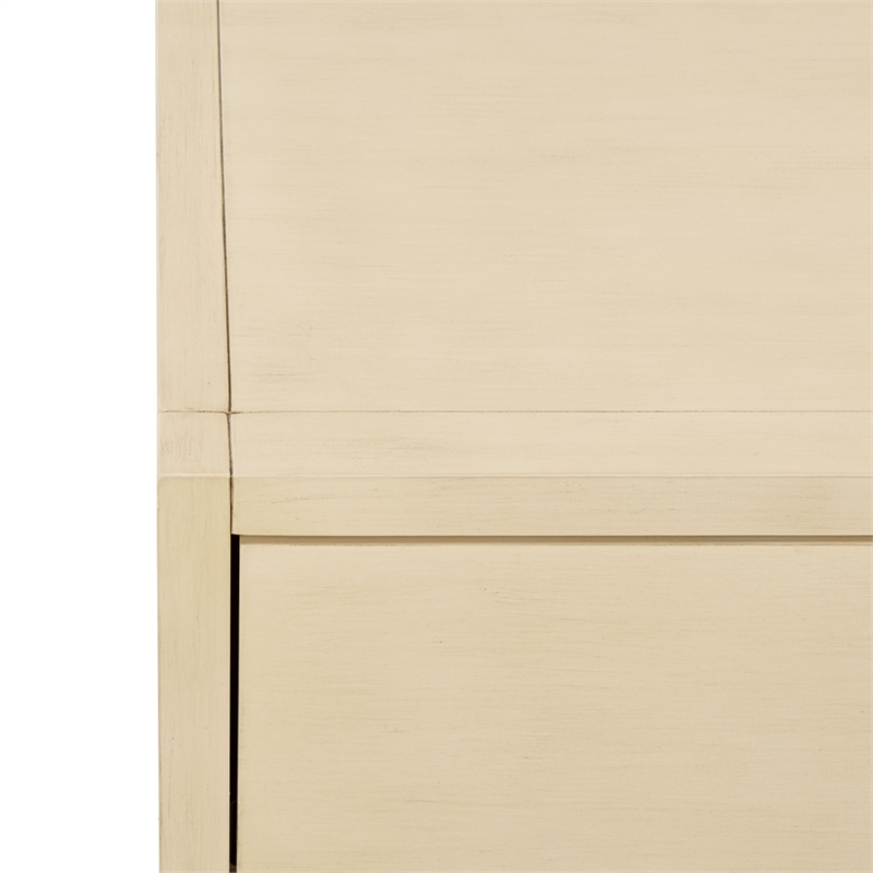 Safavieh Large Sadie 1 Drawer Metal and Wood Nightstand  in White