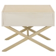 Safavieh Large Sadie 1 Drawer Metal and Wood Nightstand  in White