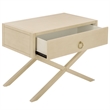 Safavieh Large Sadie 1 Drawer Metal and Wood Nightstand  in White