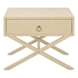 Safavieh Large Sadie 1 Drawer Metal and Wood Nightstand  in White