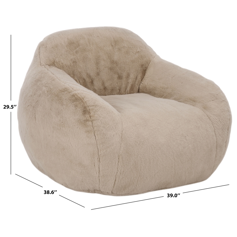 Safavieh Lorianna Fabric Bean Bag Chair  in Light Brown