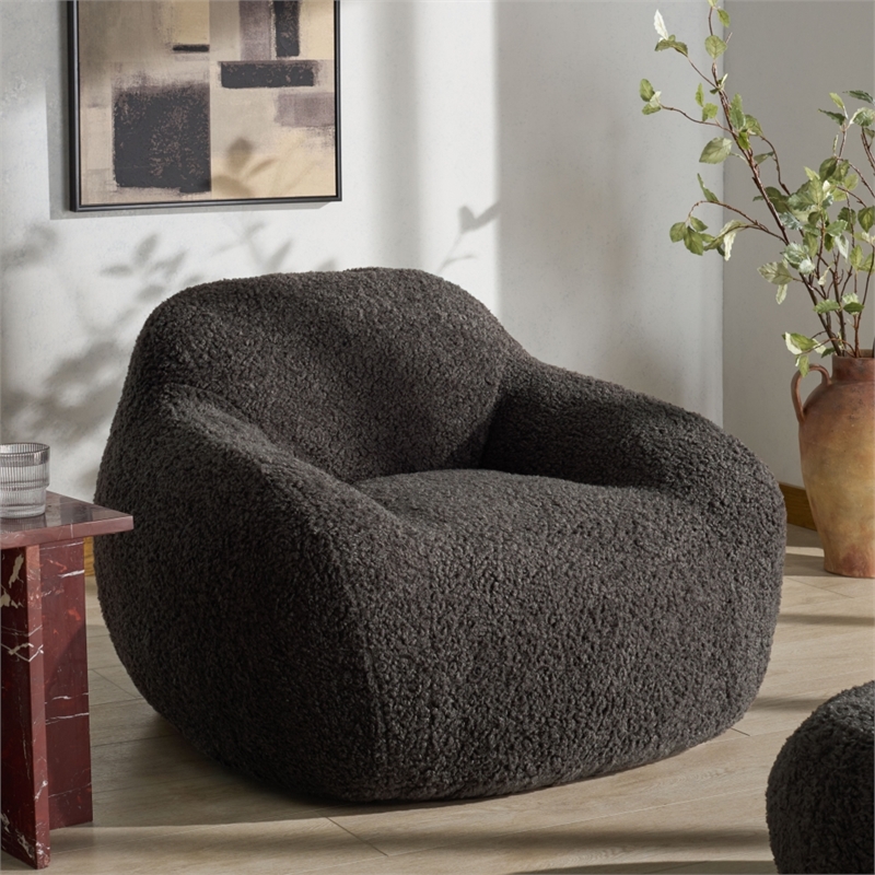 Safavieh Lorianna Fabric Bean Bag Chair  in Dark Gray