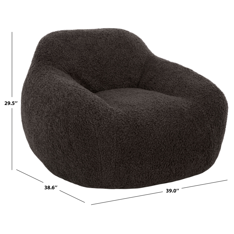 Safavieh Lorianna Fabric Bean Bag Chair  in Dark Gray
