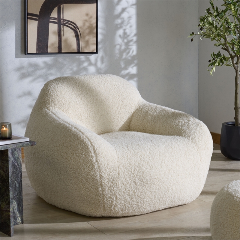 Safavieh Lorianna Fabric Bean Bag Chair  in White