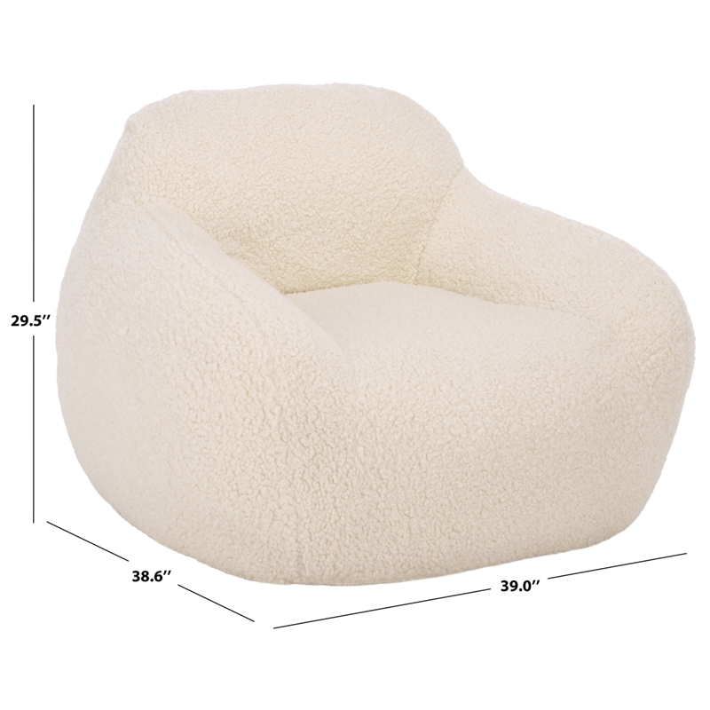Safavieh Lorianna Fabric Bean Bag Chair  in White