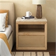 Safavieh Alaura Travertine Top and Wood Nightstand  in Oak