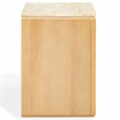 Safavieh Alaura Travertine Top and Wood Nightstand  in Oak