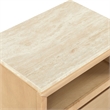 Safavieh Alaura Travertine Top and Wood Nightstand  in Oak