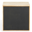 Safavieh Alaura Travertine Top and Wood Nightstand  in Oak