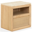 Safavieh Alaura Travertine Top and Wood Nightstand  in Oak