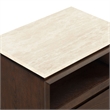 Safavieh Alaura Travertine Top and Wood Nightstand   in Walnut