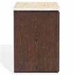 Safavieh Alaura Travertine Top and Wood Nightstand   in Walnut