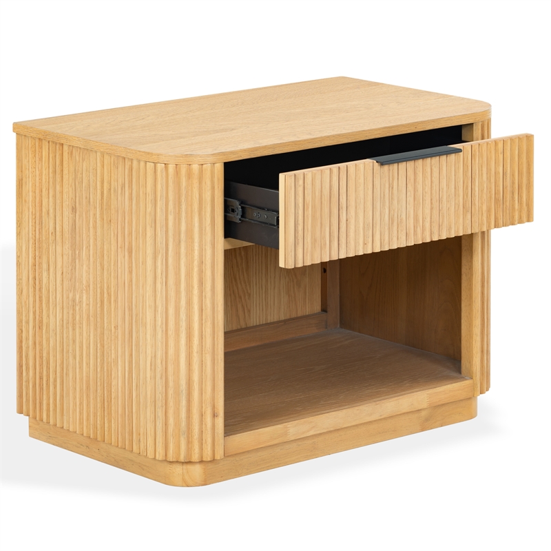 Safavieh Barrymore 1 Drawer Wood and Metal Nightstand  in Oak