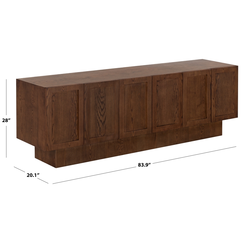 Safavieh Bethandria 6 Door Wood Sideboard  in Walnut