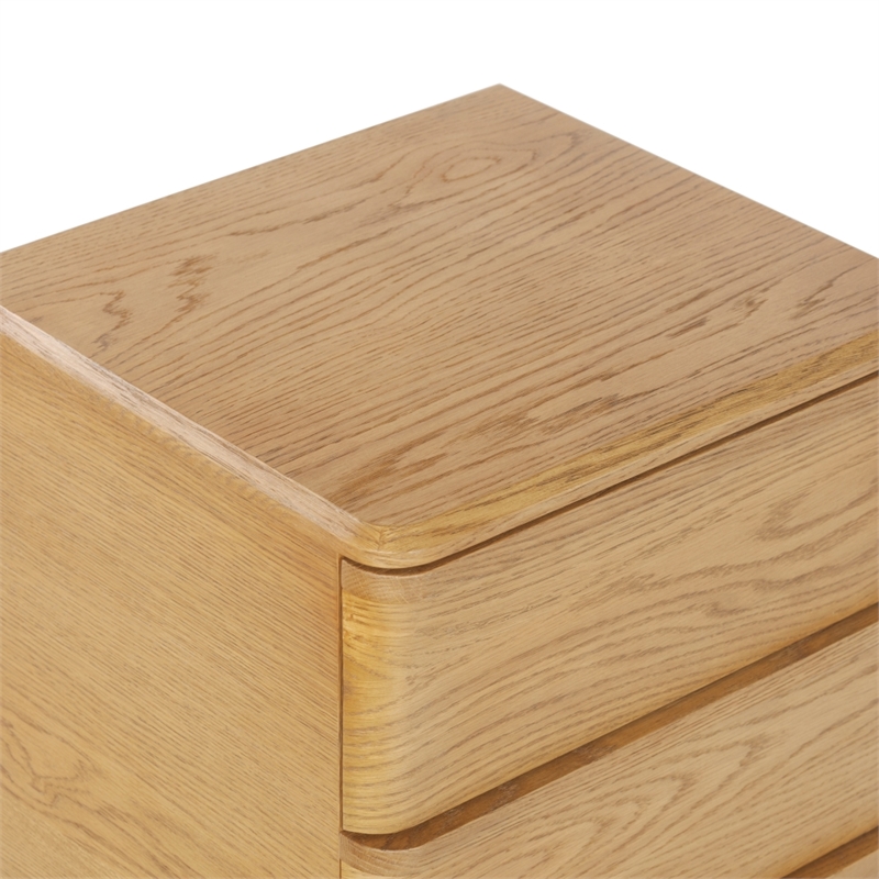 Safavieh Guillermo 3 Drawer Wood Nightstand  in Natural