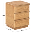 Safavieh Guillermo 3 Drawer Wood Nightstand  in Natural
