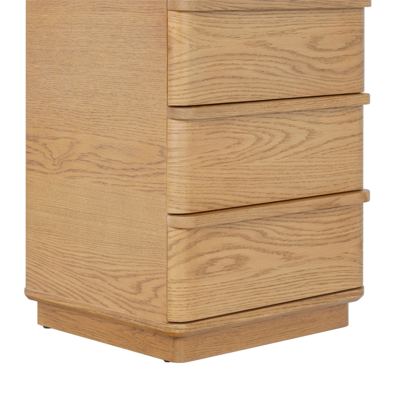 Safavieh Guillermo 3 Drawer Wood Nightstand  in Natural