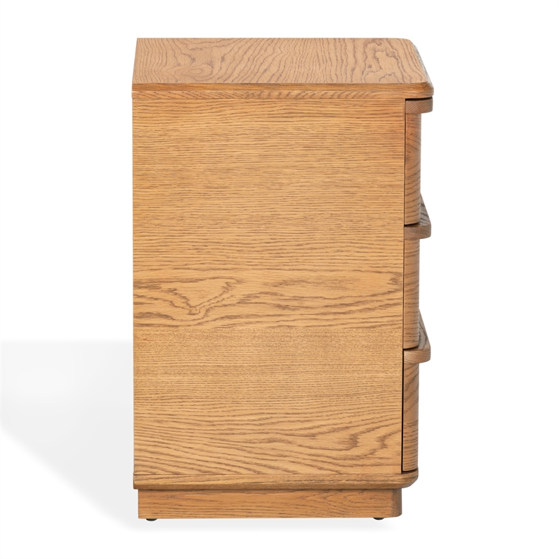 Safavieh Guillermo 3 Drawer Wood Nightstand  in Natural