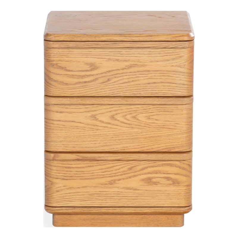 Safavieh Guillermo 3 Drawer Wood Nightstand  in Natural