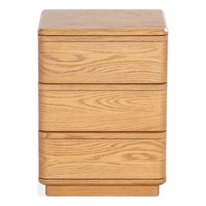 Safavieh Guillermo 3 Drawer Wood Nightstand  in Natural
