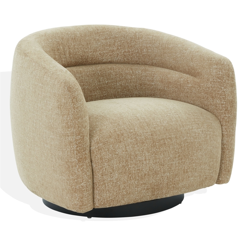 Safavieh Kellybryn Wood and Iron Swivel Chair  in Light Brown