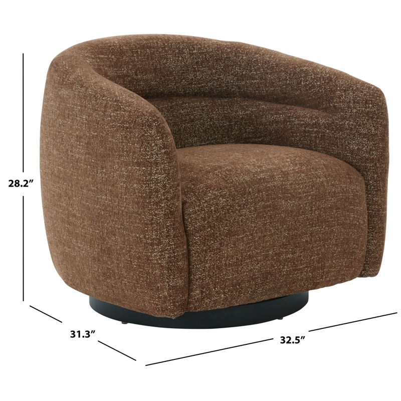 Safavieh Kellybryn Wood and Iron Swivel Chair in  Brown