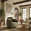 Safavieh Kellybryn Wood and Iron Swivel Chair in Olive