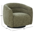 Safavieh Kellybryn Wood and Iron Swivel Chair in Olive