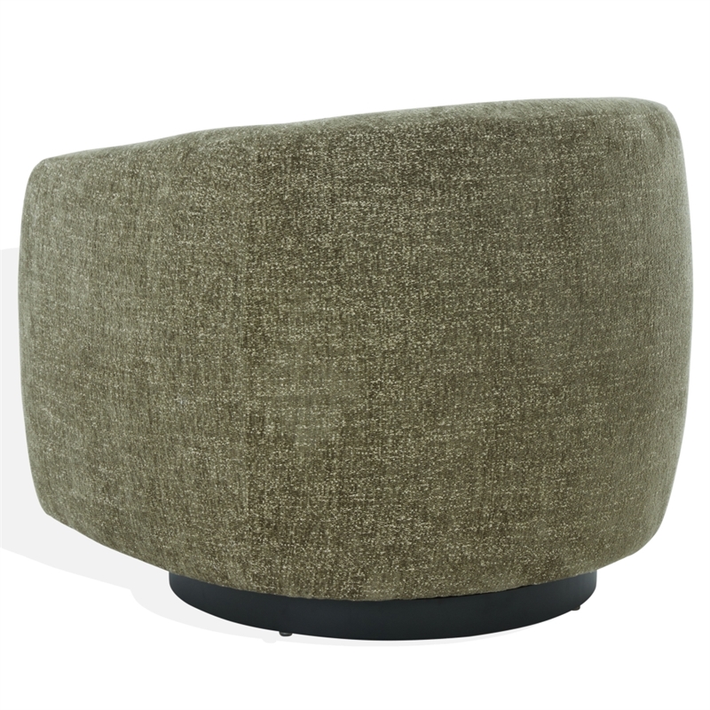 Safavieh Kellybryn Wood and Iron Swivel Chair in Olive